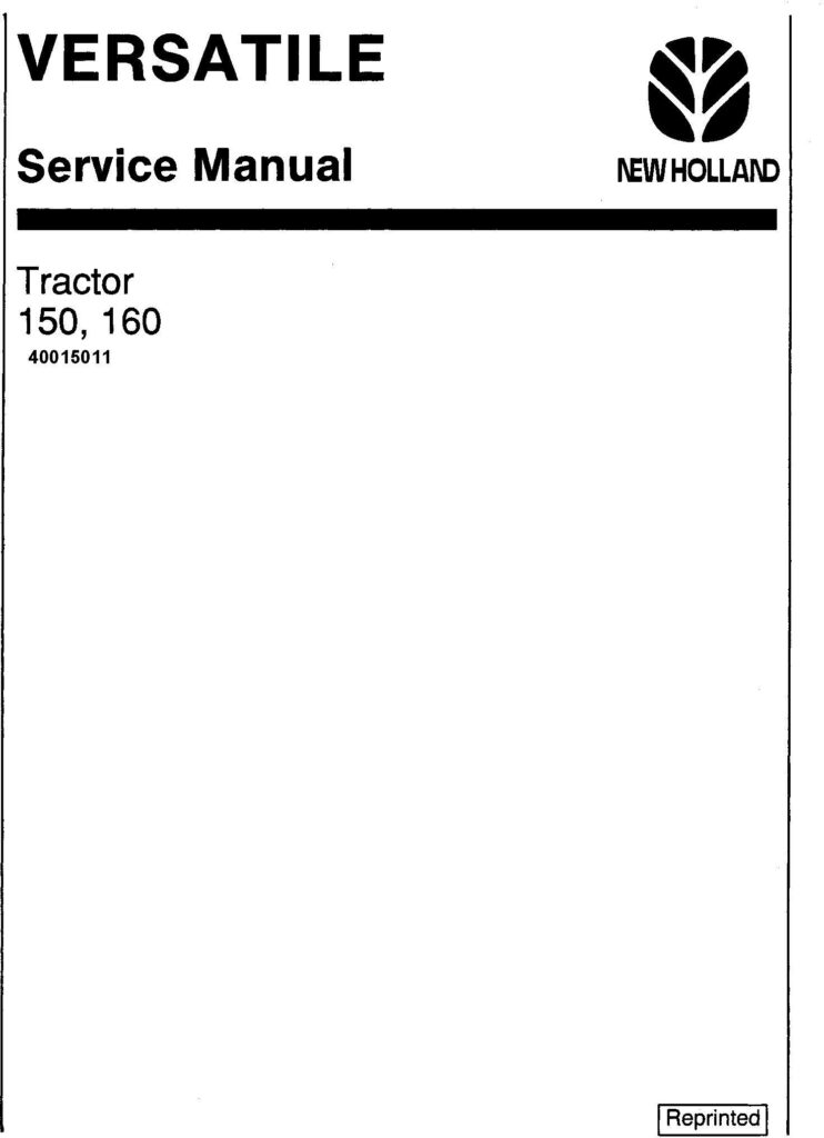 Ford New Holland 150 Versatile Tractor Operator Maintenance Manual
