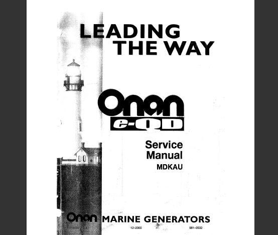 Onan MDKAU Marine Repair Manual